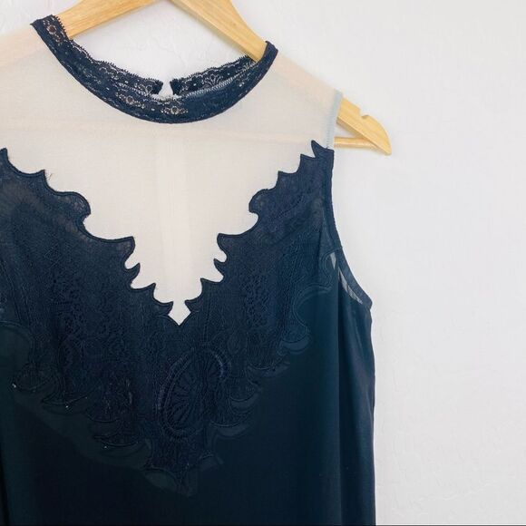 ASTR black white sheer lace sleeveless top small - Picture 2 of 5
